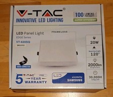 5× V-TAC VT-620SQ 20W LED Panel light chip samsung quadratish warmweiß 3000K (G2