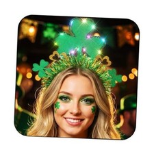 Light Up St Patrick's Day Headband Led Shamrock Headbands Irish Day Hair