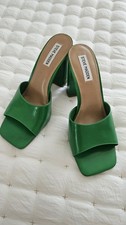 Steve Madden Women's Square Block-Heel Mule Sandals, Green,  Size 9