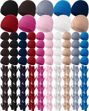 Winter Hats and Gloves Beanies Set Bulk Adults Women Men Unisex Knit Beanie T...