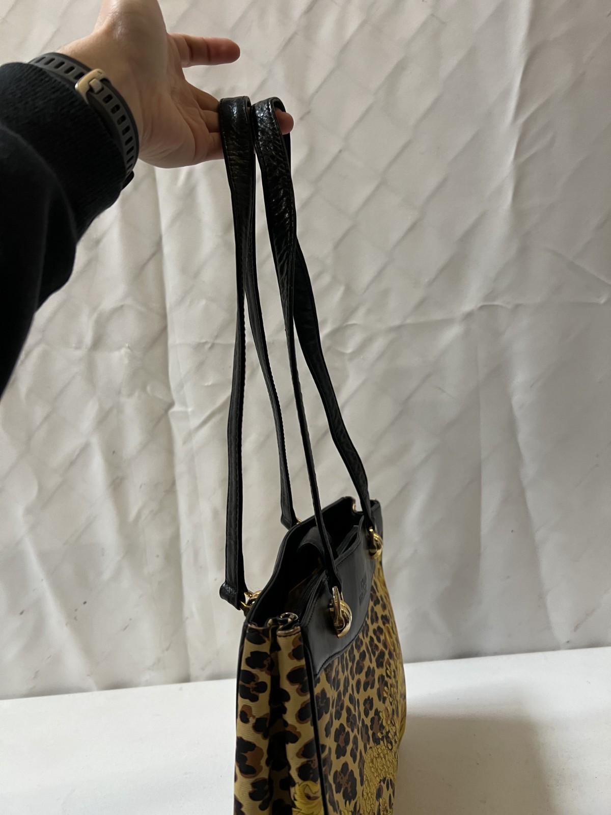 VERSACE LEOPARD PATTERN YELLOW LEATHER SHOULDER T… - image 13