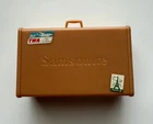 Vintage Barbie Doll Clone Tan Samsonite Suitcase Luggage with Travel Stickers,