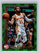 2025-2026 Topps TRAE YOUNG Numbered 87/99 Green Tip Off Foil Board Parallel -#61