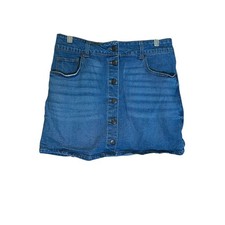 Harper Heritage Women's Button Front Denim Mini Skirt Stretch Medium
