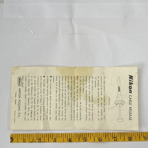 Nikon Cable Release Instructions Advertising Ad Paper Information - Picture 9 of 10