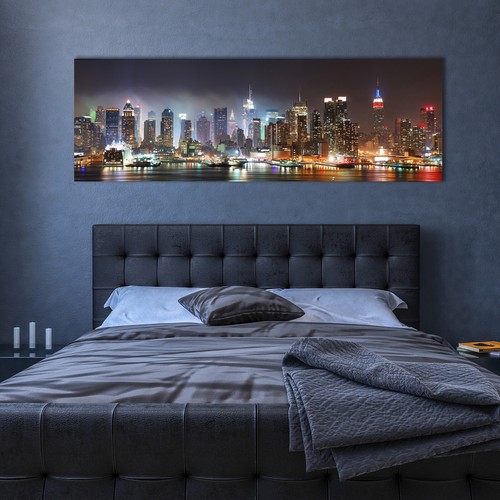 New York Skyline Canvas Print, New York Night Poster Print,Skyline Wall Decor - Picture 5 of 11