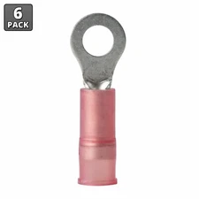 Ancor 230202 22-18 AWG #8 Nylon Ring Terminals - 6 Pack