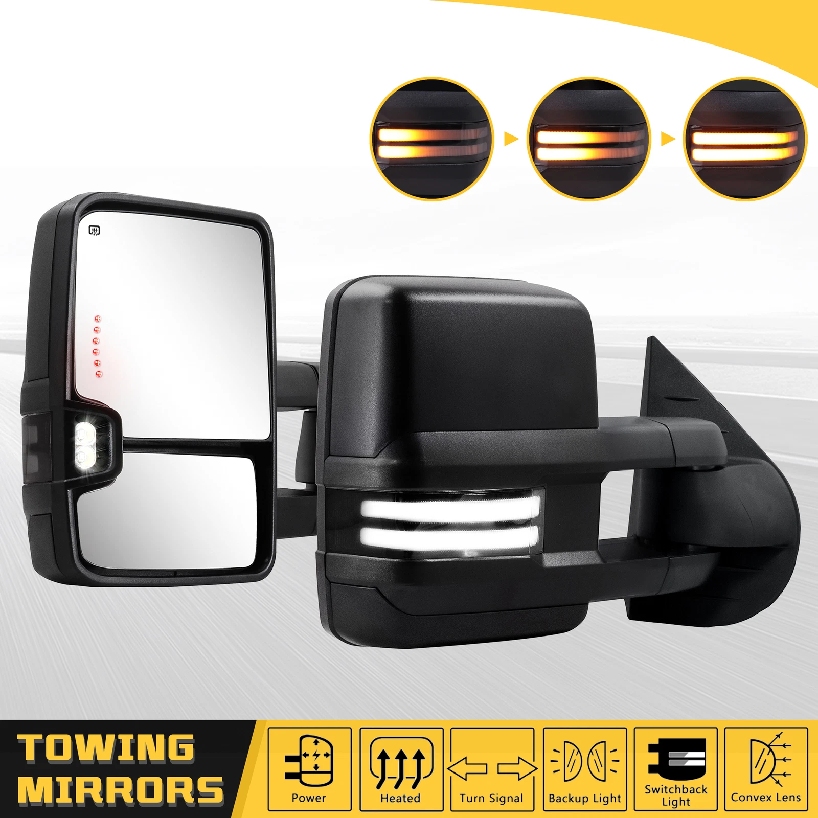 Pair Switchback Tow Mirrors for 2007-2013 Silverado GMC Sierra 1500 2500HD 3500
Opens in a new windo