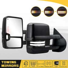 Smoked Towing Mirrors Switchback For 2007-2014 Chevy Silverado Tahoe GMC Sierra