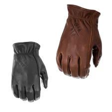HIGHWAY 21 LOUIE DEER SKIN LEATHER MOTORCYCLE RIDING GLOVES