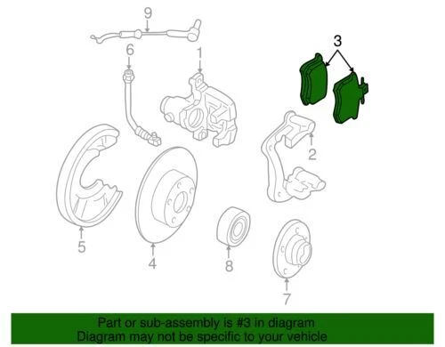 Genuíno Audi 2001-2005 Allroad Quattro conjunto de pastilhas de freio a disco traseiro 3B0-698-451 - Imagem 4 de 4