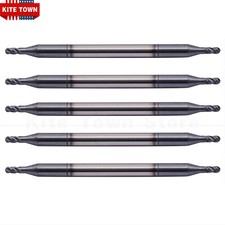 5pcs 4 Flute 1/16" Solid Carbide Ball Nose End Mill - Double End - AlTiN Coated