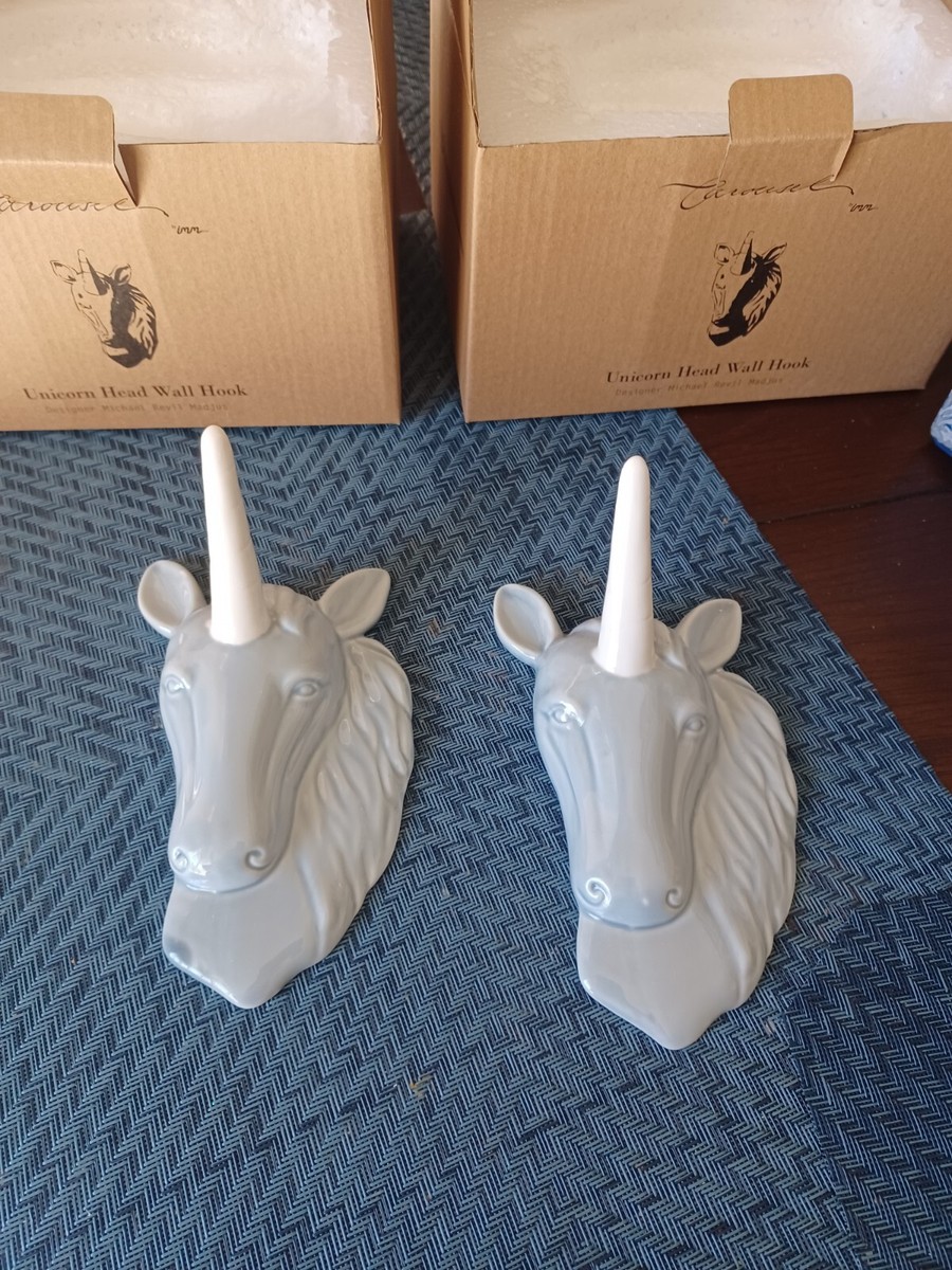 Unicorn head ceramic wall Hook By Carousel