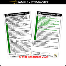 SAMPLE Step-By-Step ID Badge Card | Pocket Paramedic Flashcard | Assessment Aid