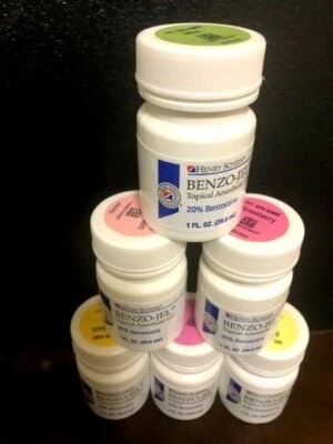 Dental Henry Schein Topical Anesthetic Gel Benzocaine 20% 1 Oz each Made in USA