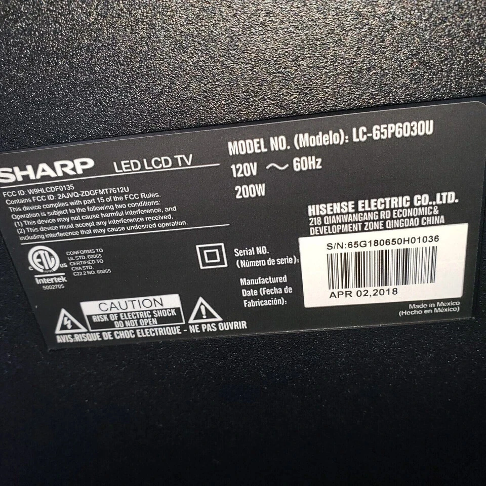 Base Stand WithScrews for Sharp LC-65P7020U, LC-65P7050U, LC-65P6200U - Image 2 of 2