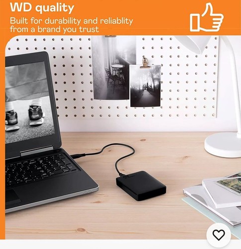 WD Elements Portable, 1TB External Hard Drive - HDD USB 3.2, PC-Mac PS5 - Photo 2/3