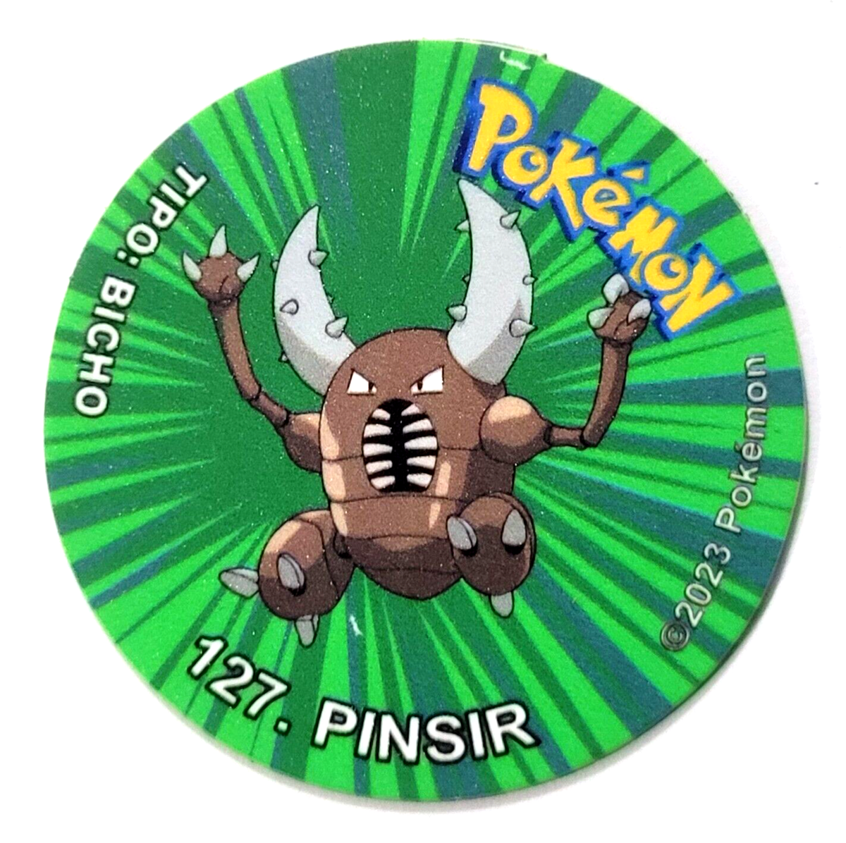 TAZO POKEMON EC1 #127 PINSIR 2023 Kanto PERU South America Pogs