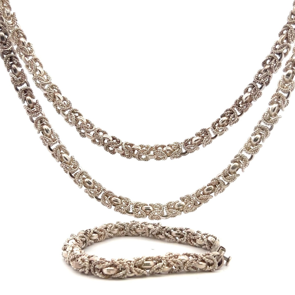 Mexico TJ-53 and TH-97 Sterling Silver Byzantine Chain