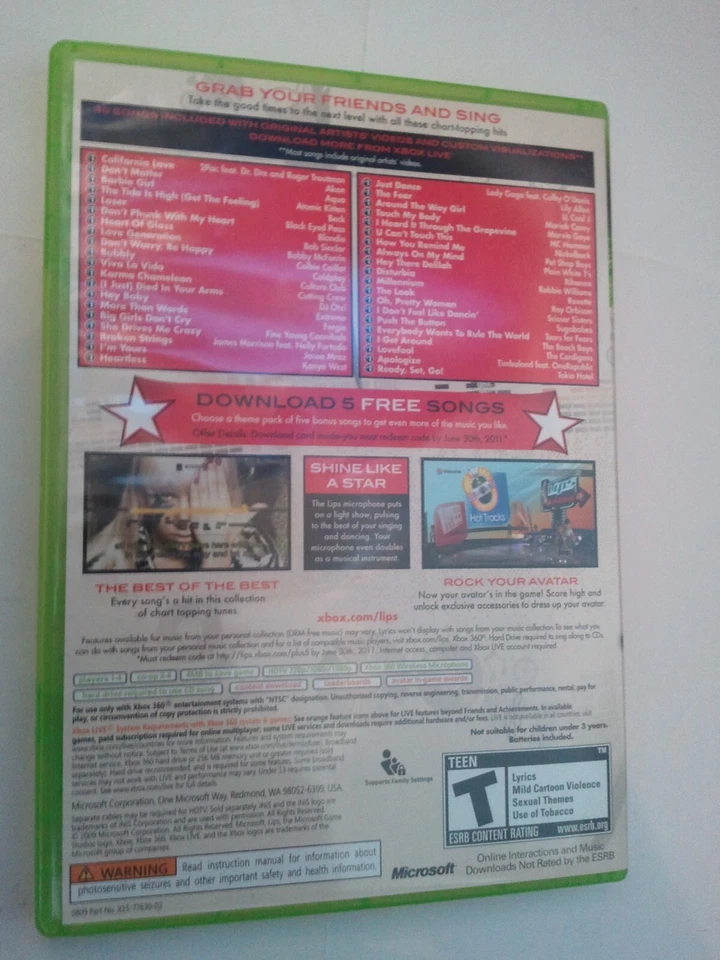 Xbox 360 Lips Number One Hits (Case, disc, instructions) x - Image 3 of 3