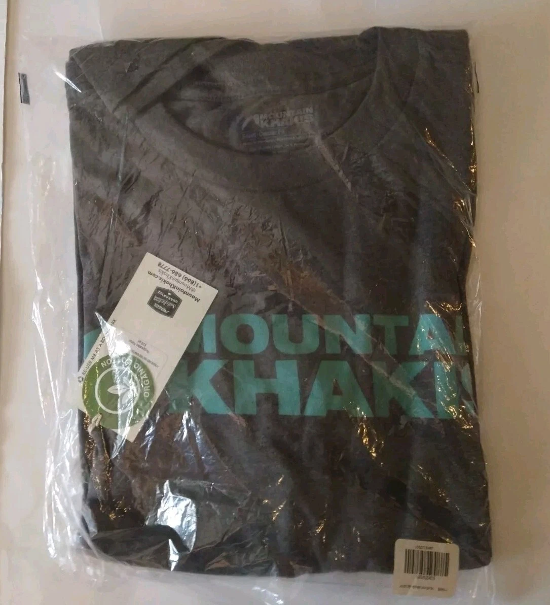 Mountain Khakis Shirt Mens Small Gray Short Sleeve Cotton Tee Outdoor Hiking