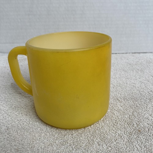 Vintage Federal Glass Burnt Orange Yellow Coffee Mugs QTY 2 - Picture 3 of 12