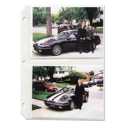 C-Line Clear Photo Pages for Four 5 x 7 Photos 3-Hole Punched 11-1/4 x 8-1/8