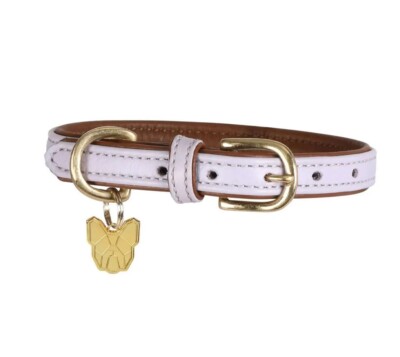 Shires Digby and Fox Padded Leather Dog Collar - Lilac XXS