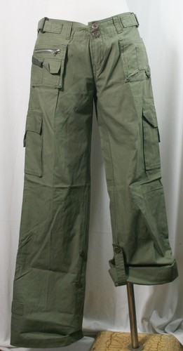 Cargo pants, green, 9 pockets, roll tap legs, size 36, 38, 40, plus or regular  - Foto 1 di 2