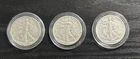 Lot Of 3 Walking Liberty Half Dollars Well Circulated 1941,42,43. Coins 90% Silv