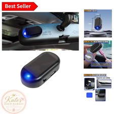 Flashing LED Warning Light for Cars - Solar-Powered Anti-Theft Protection, Blue