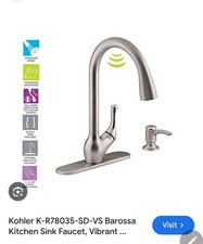Kohler Barossa Kitchen Faucet - Vibrant Stainless K-R78035-SD-VS 