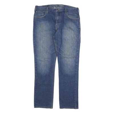CARHARTT Mens Relaxed Fit Blau Denim Gerade Jeans Baumwolle Blend W38 L34 Lässig