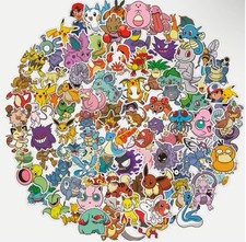 Pokemon Stickers 50 Pack Waterproof Decal Sticker Set Bright Neon - US Seller
