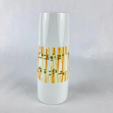 NotNeutral Now Art Deco Vase 6.5" Tall White Colorful Lines Home Decor