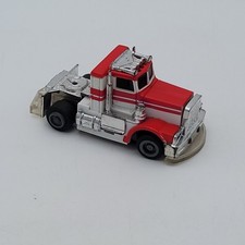1981 Tyco Peterbilt Truck Semi-Trailer Red/White Strip LIGHTED Slot Car UNTESTED