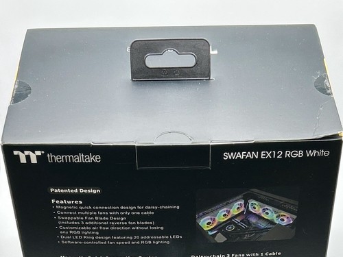Thermaltake SWAFAN EX 12 RGB PC Cooling Fan White, 500-2000 RPM Controller, Fans - Photo 4/5