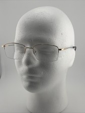 Gold Tone Semi Rimless Bifocal Reading Glasses Rectangular Metal Frame