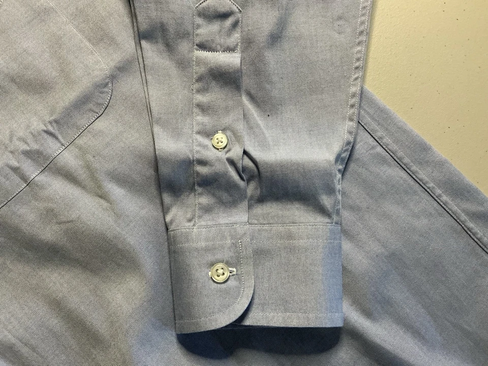 Рубашка мужская 15,5 33 синяя с длинным рукавом стандартные манжеты Abercrombie & Fitch - Изображение 4 из 4