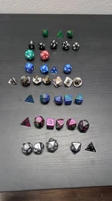 Vintage Lot Multi Sided Dice Role Play Gaming Die  D&D 37 in total