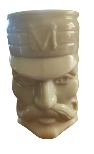 Vintage 80’s Avon Face Mug “Casey at the Bat” White Milk Glass/Custard Glass