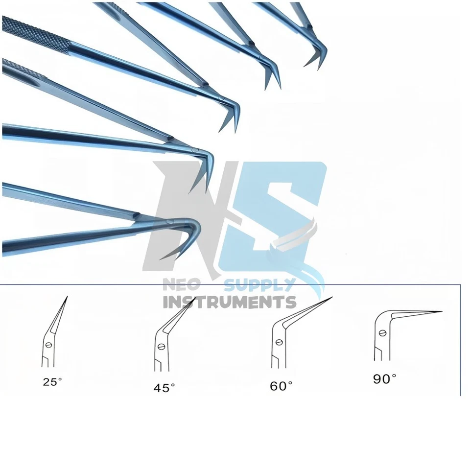 Micro Scissor Neurosurgery Microsurgical Angled Shears Cardiovascular Scissors - Image 3 of 3