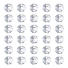 K9 Crystal Octagon Beads 2 Holes Pendants, 40 Pack 8mm, Clear