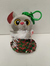 Chipper Ty Beanie Flippable Christmas Clip The Mouse In Stocking 