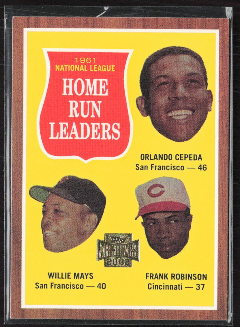 2002 Topps Archives #192 1962 Leaders Cepeda /Mays / Robinson(FB)
