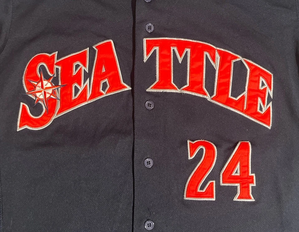 Camiseta cosida Majestic Ken Griffey Jr. bandera estadounidense para hombre talla 44 MLB #24 Foto 3 de 4