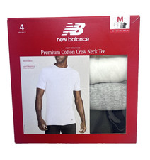 NEW BALANCE Men's Medium 38-40" Performance Premium Cotton Crew Neck Tee 4-Pack