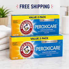 Arm Hammer Peroxicare Toothpaste 2 Boxes 4 Tubes Clean Mint Fluoride 6 Oz
