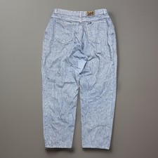 Vintage 70's Lee Gingham Denim Jeans Made in USA Plaid Wide Leg Sz 32 Pants Rare