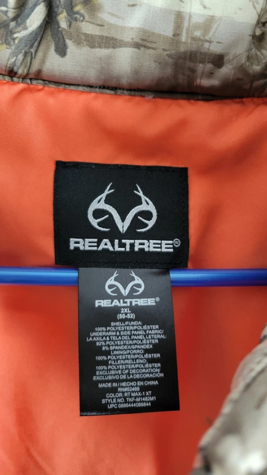 Men's 2xl Realtree Camouflage Lightweight Windbreaker Size 2XL Zipper - Image 3 of 4